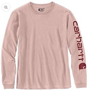 Carhartt Workwear Long Sleeve Logo Loose-fit T-shirt in Ash Rose